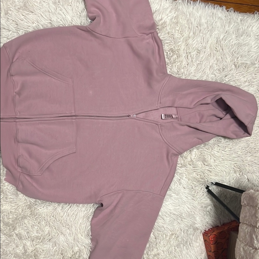 SKIMS  dusty rose Hooded Zip-Up Sweatshirt
